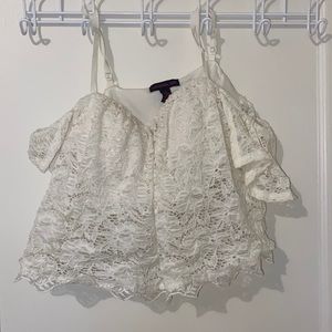White, lace, off the shoulder top